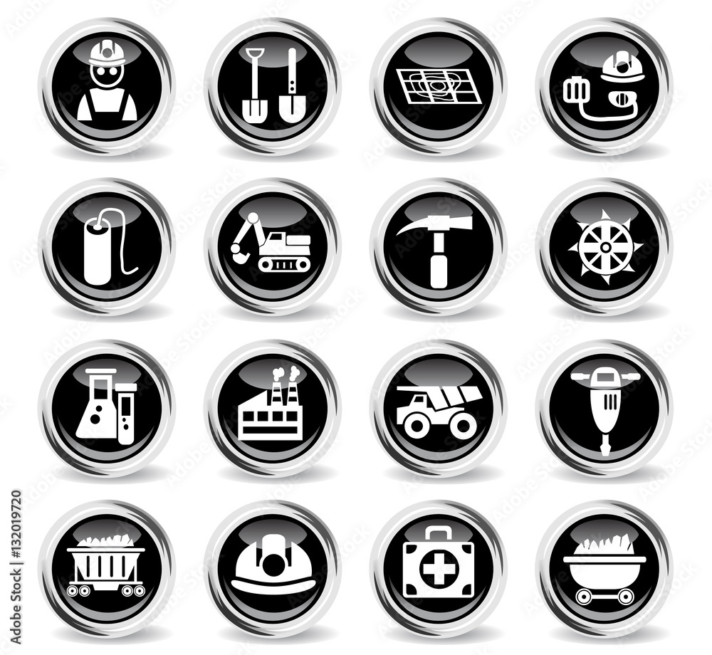 coal industry icon set coal industry icon set