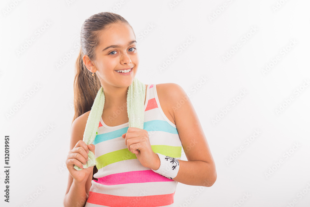 Fitness girl after exercising. smile and happiness after sport. beautiful young woman on a white background. portrait of beautiful teenage girl feel good after sport. sports girl in bright clothes
Fitness girl after exercising. smile and happiness after sport. beautiful young woman on a white background. portrait of beautiful teenage girl feel good after sport. sports girl in bright clothes