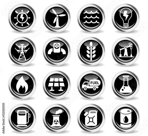 fuel and power icon set