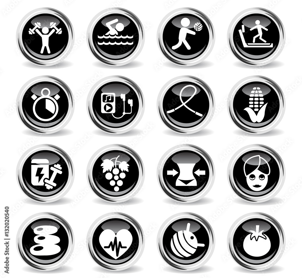 healthy lifestyle icon set