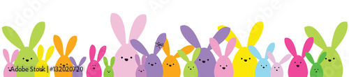 Vászonkép Easter banner. Easter bunny family. Design element.