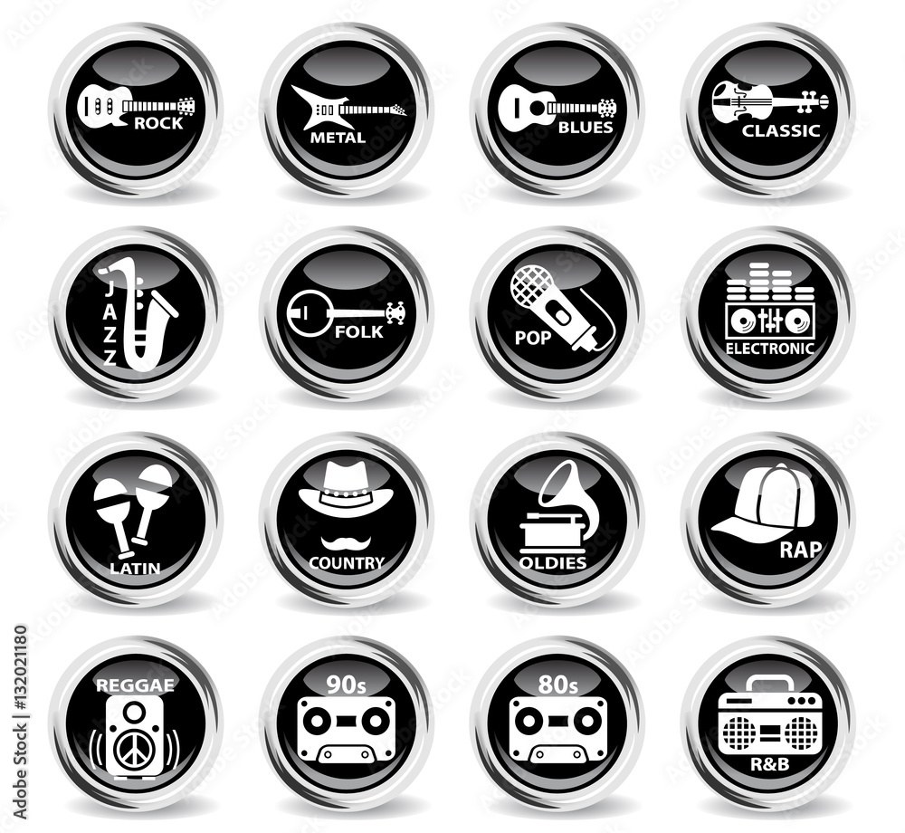 musical genre web icons musical genre web icons