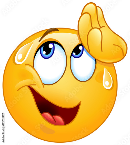 Wiping sweat emoticon