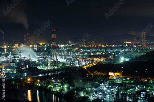 Industrial area in Japan at night © leungchopan