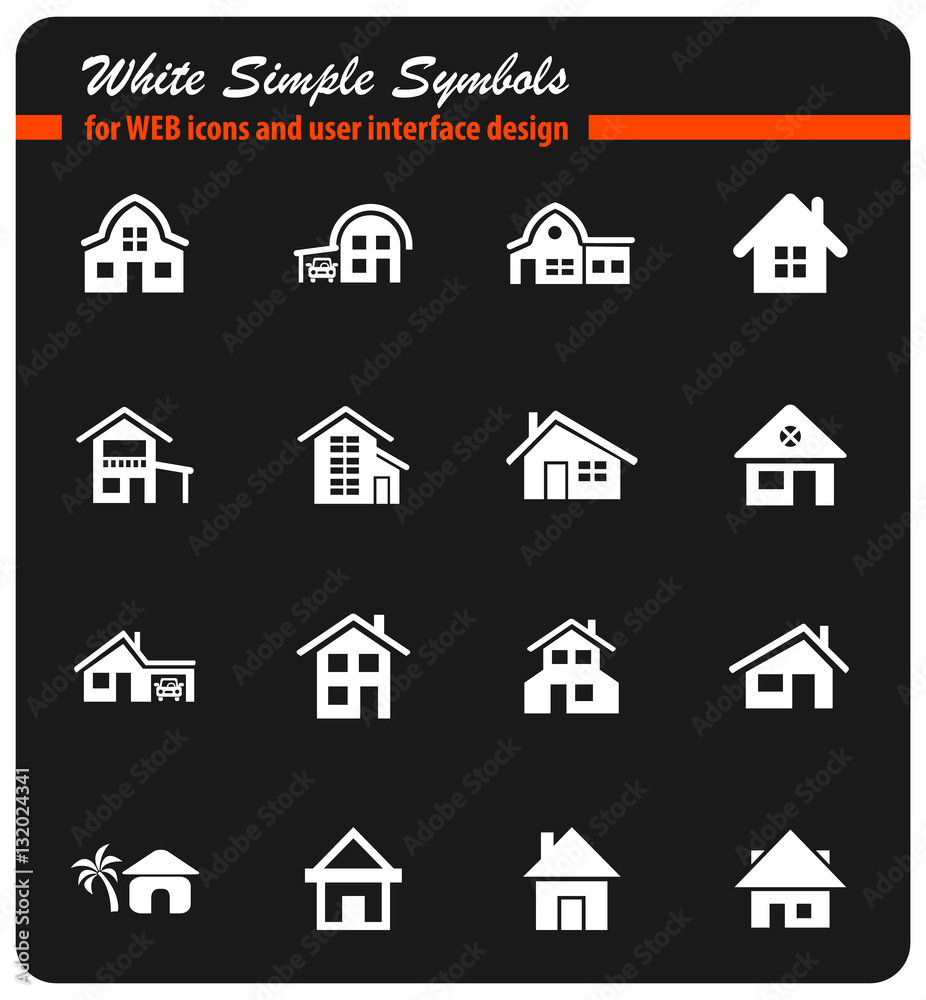 house type icon set