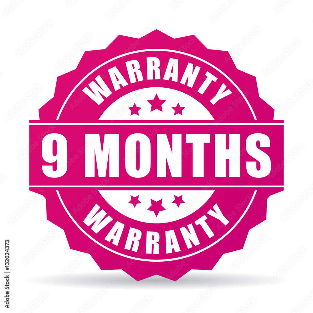 Obraz premium 9 months warranty vector icon