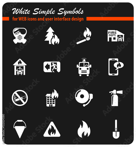 fire brigade icon set