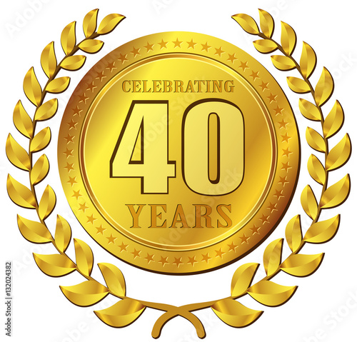 anniversary celebration gold icon