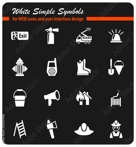 fire brigade icon set