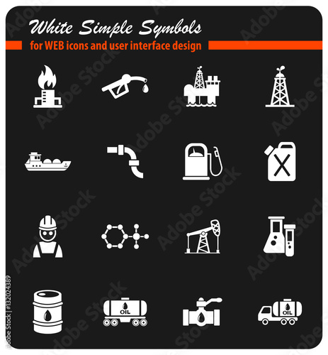 extraction of oil icon set