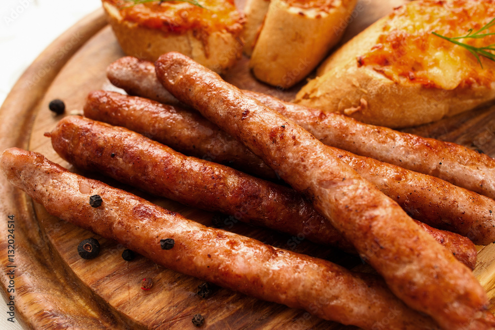 Food Sausage Beer Snack Bavarian Wurst Fast Junk Food Concept Food Sausage Beer Snack Bavarian Wurst Fast Junk Food Concept