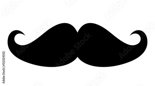 Canvastavla Black mustache vector shape icon