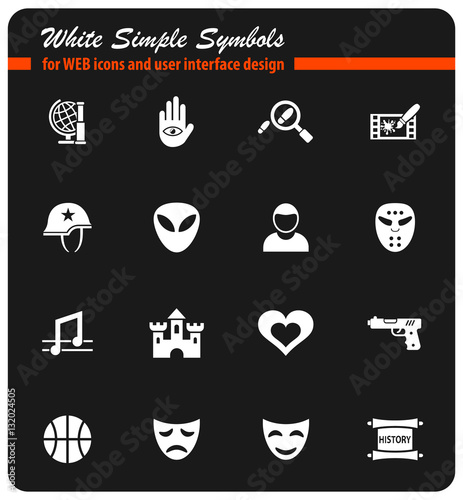 cinema genre icon set