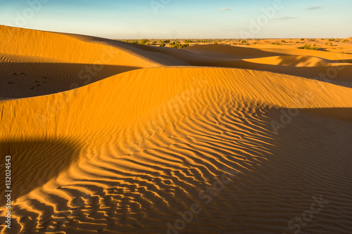 Fototapeta Naklejka Na Ścianę i Meble -  Sunrise at the dunes at Mhamid, Morocco