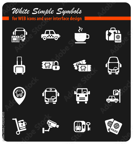 bus station icon set