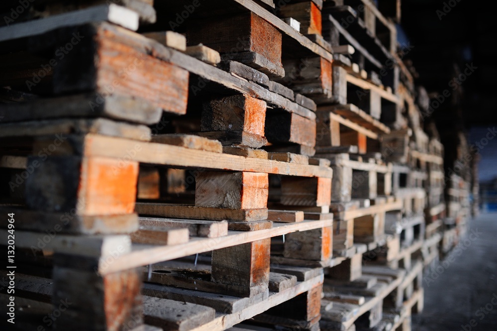 background wooden pallets. furniture from pallets