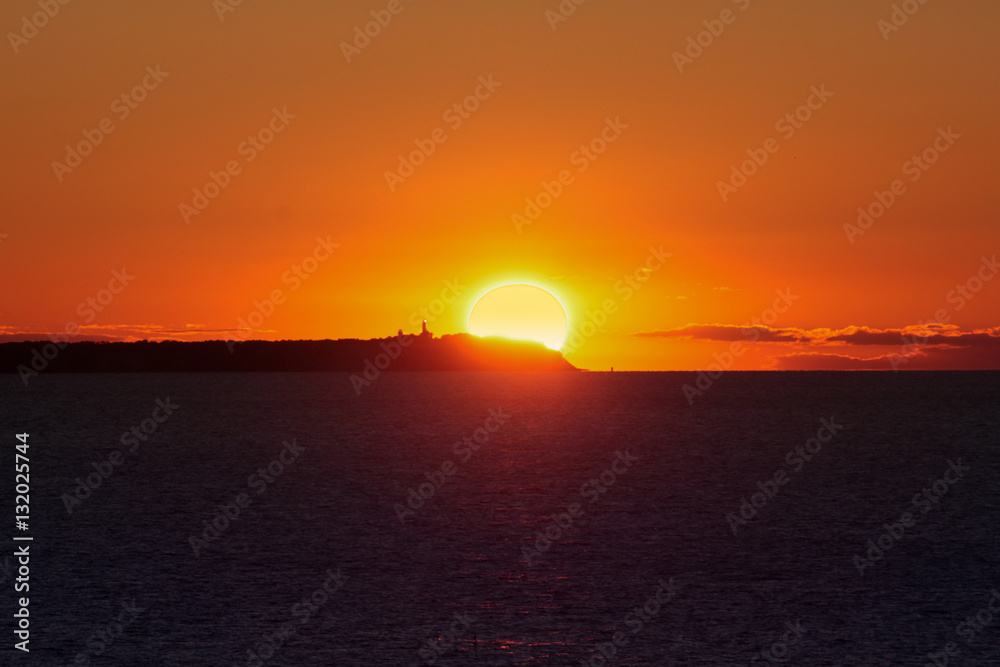 Blick von Lohme nach Kap Arkona, Sonnenuntergang, Insel Rügen 
