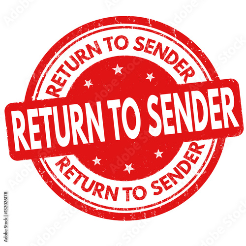Return to sender sign or stamp