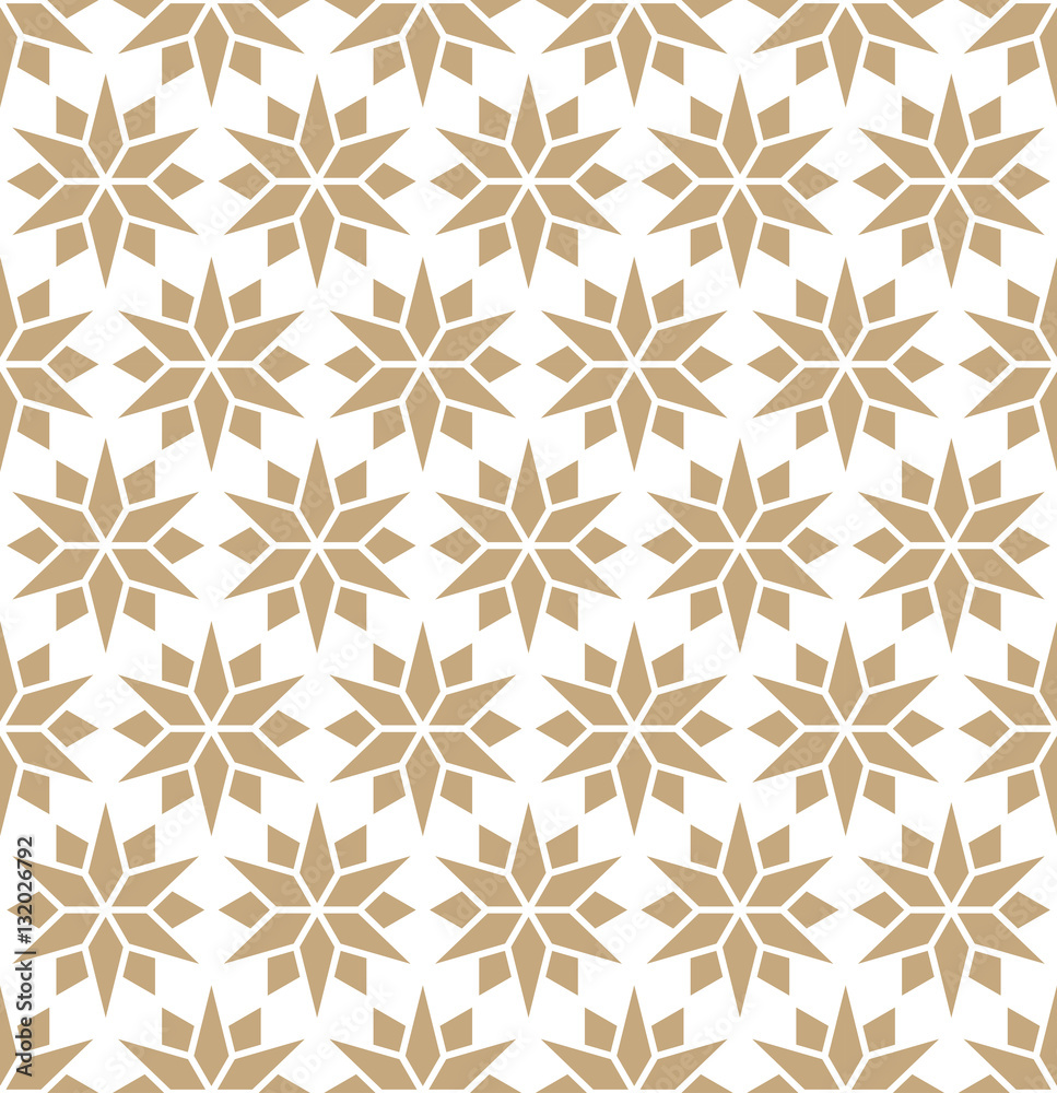 Fototapeta premium Abstract geometric gold deco art pillow star pattern