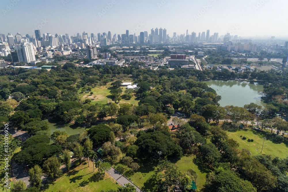 Fototapeta premium Bangkok City Tajlandia Zdjęcie lotnicze Drone