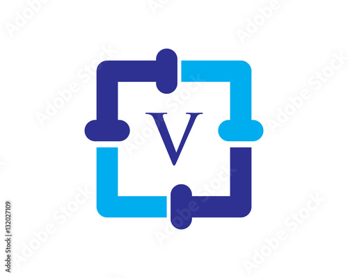 V Letter Plumbing Service Logo