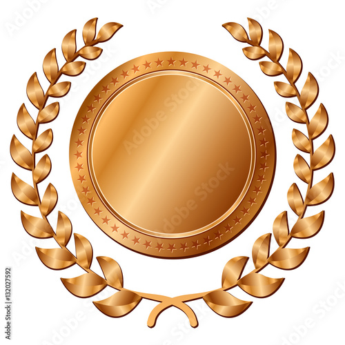 bronze medal on white background