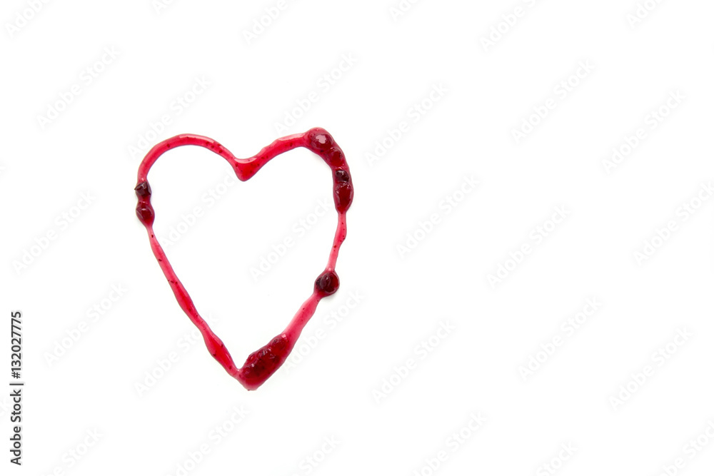 Berry jam heart isolated on white Berry jam heart isolated on white