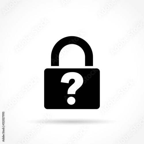 padlock with interrogation mark icon