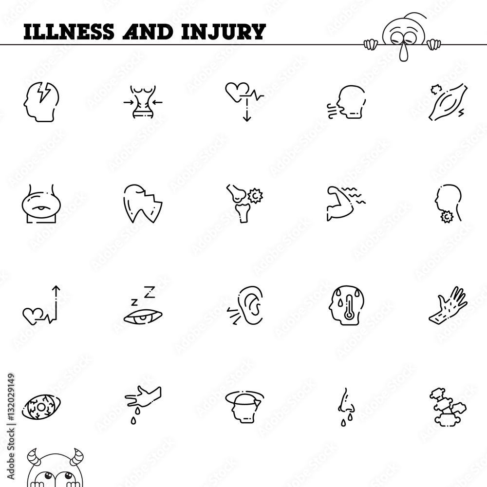 Disease icon set