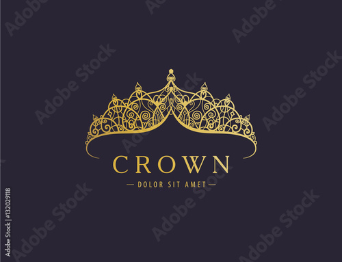 Abstract luxury, royal golden company logo icon vector design.