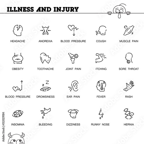 Disease icon set