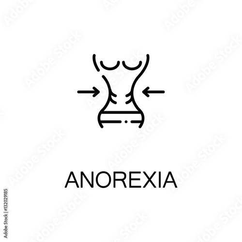 Anorexia flat icon or logo for web design