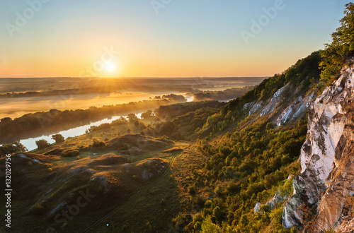 Sunrise in Storozhevoye villiage photo