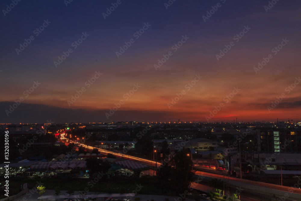 Bangkok in the twilight.