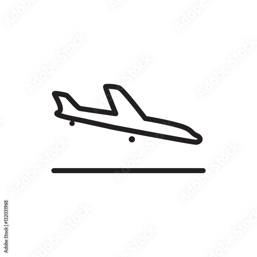 plane landing icon illustration