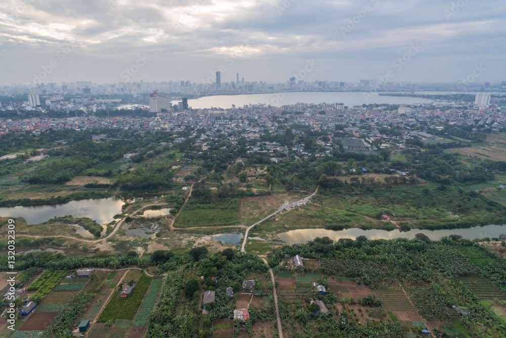 Hanoi City Vietnam Aerial Drone Photo