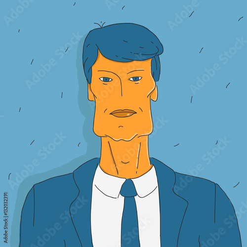 Vector Illustration Portrait Doodle Man in Suit