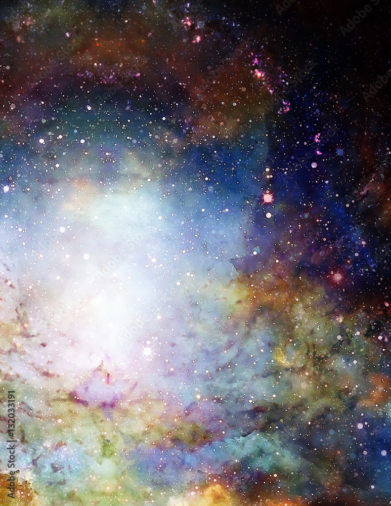 Naklejka premium Cosmic space and stars, color cosmic abstract background.
