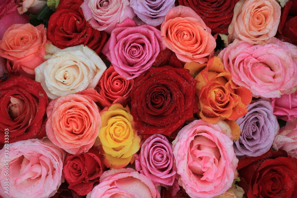 Naklejka premium Mixed wedding roses