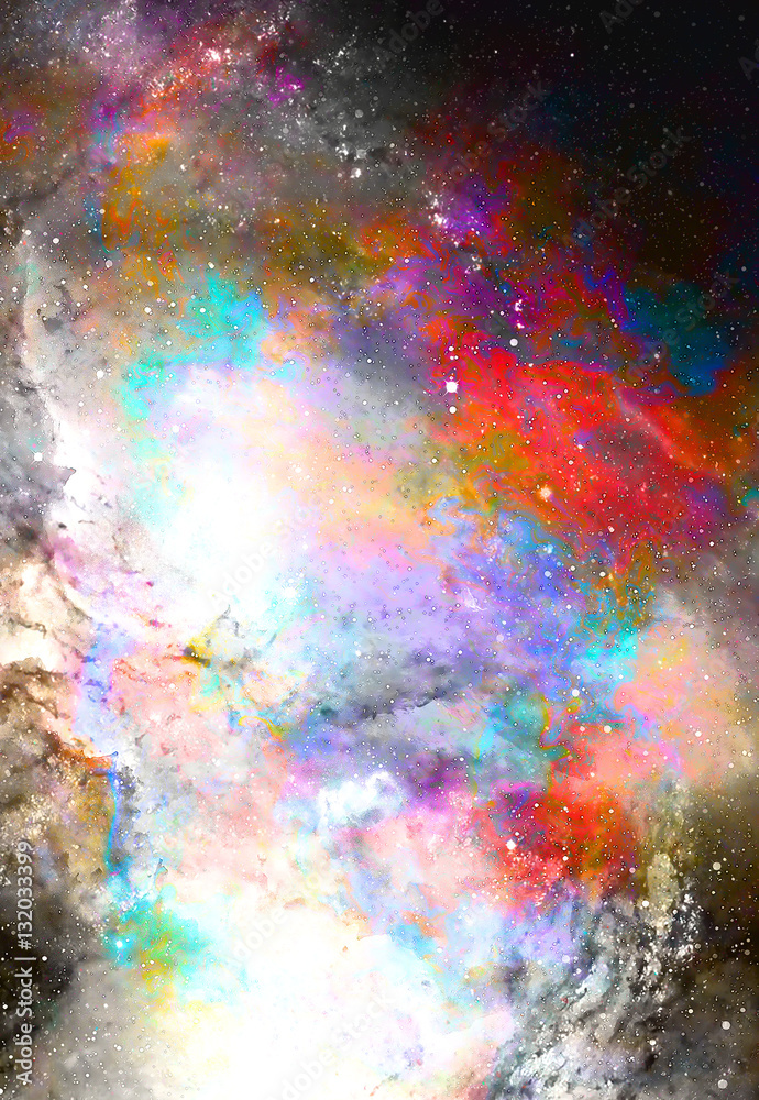 Nebula, Cosmic space and stars, blue cosmic abstract background.