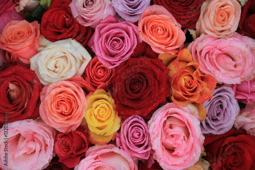 Mixed wedding roses