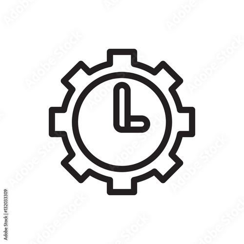 clock in gear icon illustration