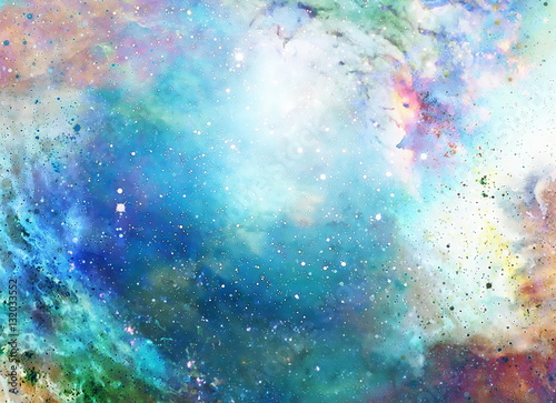 Cosmic space and stars, color cosmic abstract background. photo