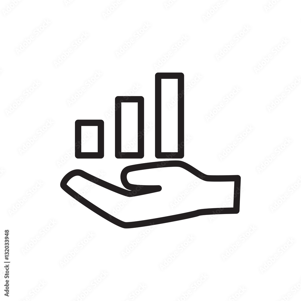 graph on hand icon illustration graph on hand icon illustration