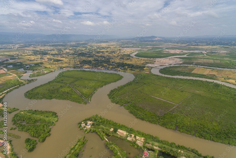 Kampot Cambodia Salt Field Aerial Drone Photo Kampot Cambodia Salt Field Aerial Drone Photo