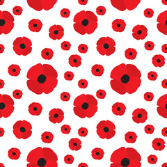 Fotobehang Rood patronen Klaprozen patroon rood bloemenmotief  © Creativika Graphics