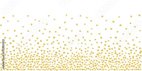 Abstract background of random falling golden dots on white. Hand drawn by markers confetti pattern. Suitable for textile  wrapping design  greeting cards etc. Vector eps8 illustration.
