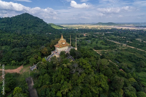 Kep Cambodia Wat Samathi Pagoda Aerial Drone Photo