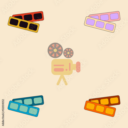 movie tickets Vector illustration Collection in flat style cinema blank ticket