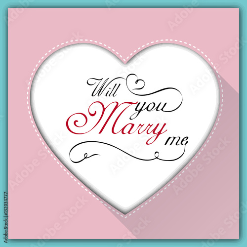 Will you marry me calligraphy card